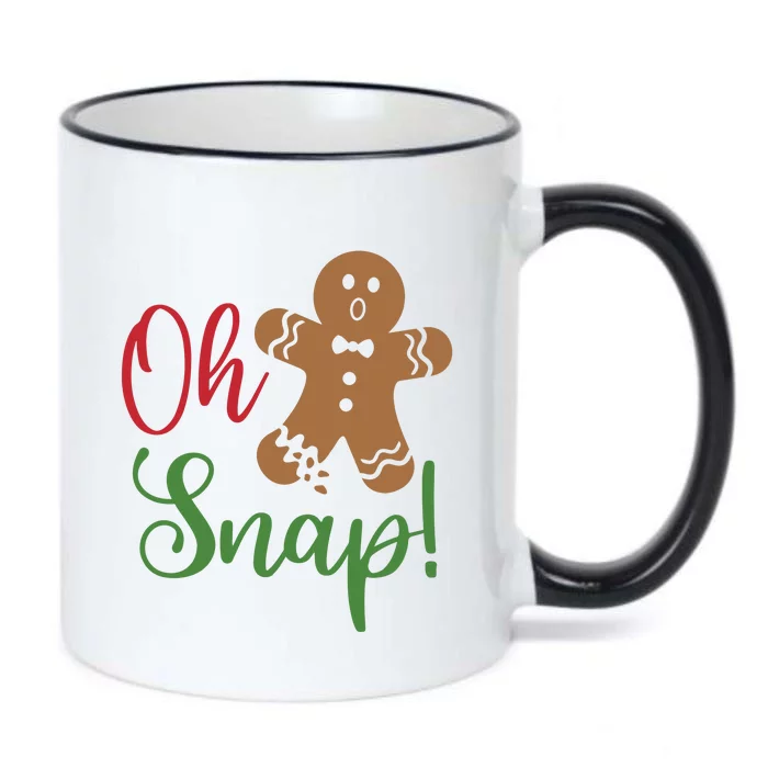 Oh Snap Funny Gingerbread Christmas Black Color Changing Mug