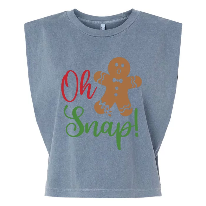 Oh Snap Funny Gingerbread Christmas Garment-Dyed Women's Muscle Tee