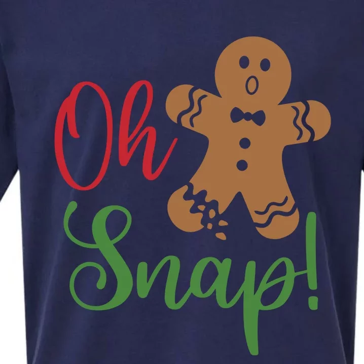 Oh Snap Funny Gingerbread Christmas Sueded Cloud Jersey T-Shirt