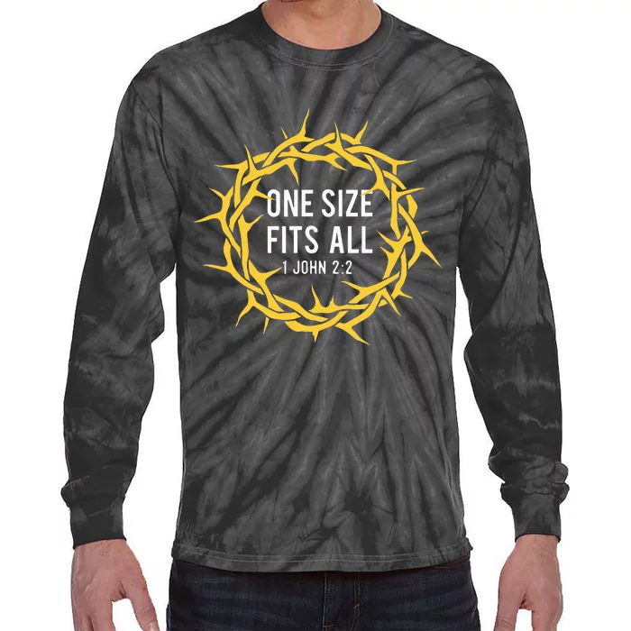 One Size Fits All Bible Christian Faith Jesus Christ Tie-Dye Long Sleeve Shirt