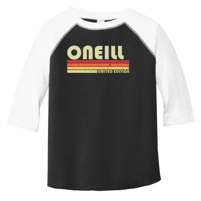 Oneill Surname Funny Retro Vintage 80s 90s Birthday Reunion Toddler Fine Jersey T-Shirt