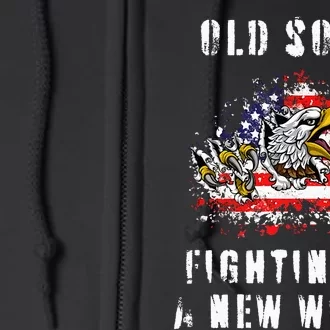 Old Soul Fighting In A New World Patriot American Flag Full Zip Hoodie