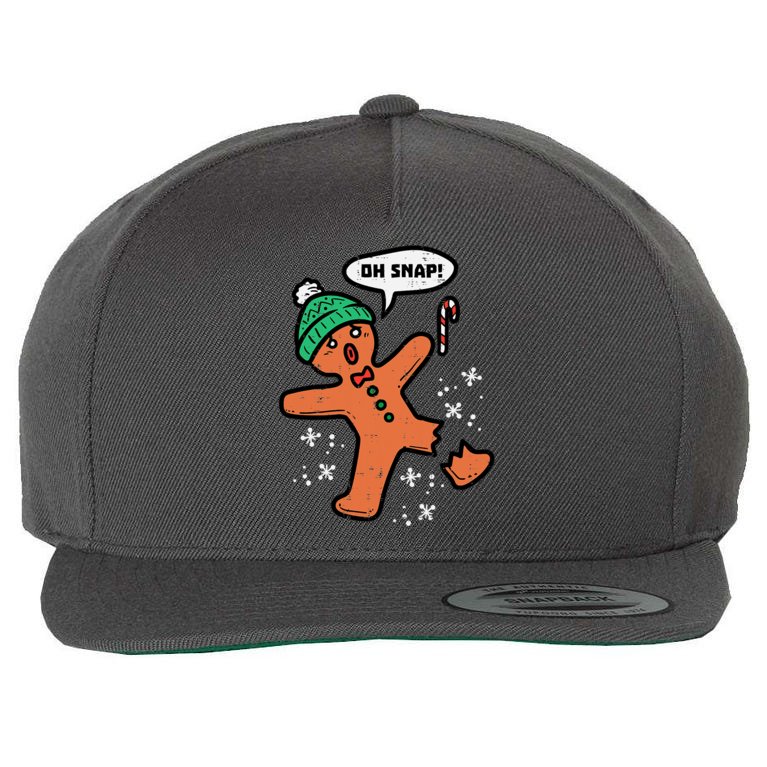 Oh Snap Funny Gingerbread Christmas Xmas Holiday Gift Idea Trending Wool Snapback Cap