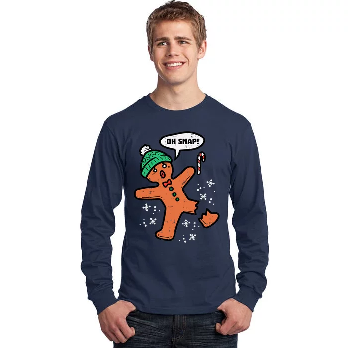 Oh Snap Funny Gingerbread Christmas Xmas Holiday Gift Idea Trending Tall Long Sleeve T-Shirt