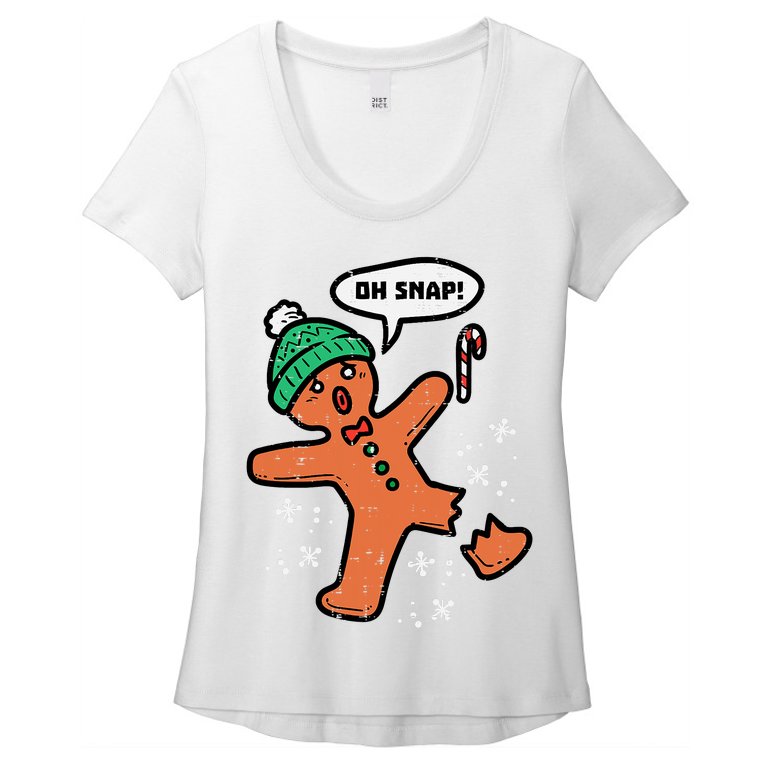 Oh Snap Funny Gingerbread Christmas Xmas Holiday Gift Idea Trending Women’s Scoop Neck T-Shirt