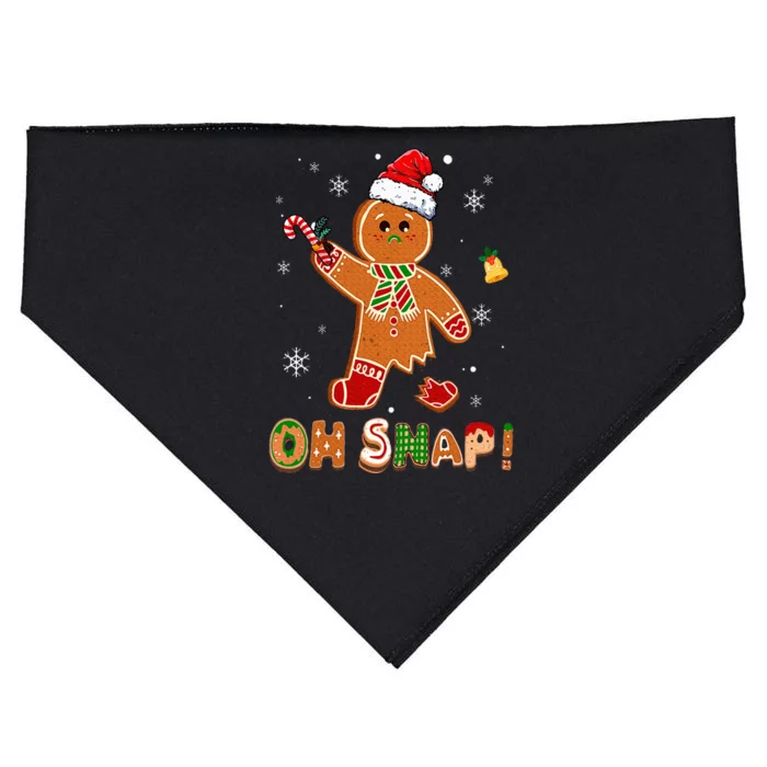 Oh Snap Gingerbread Funny Christmas Xmas USA-Made Doggie Bandana