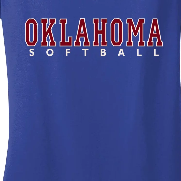 Oklahoma Softball Gift Women's V-Neck T-Shirt