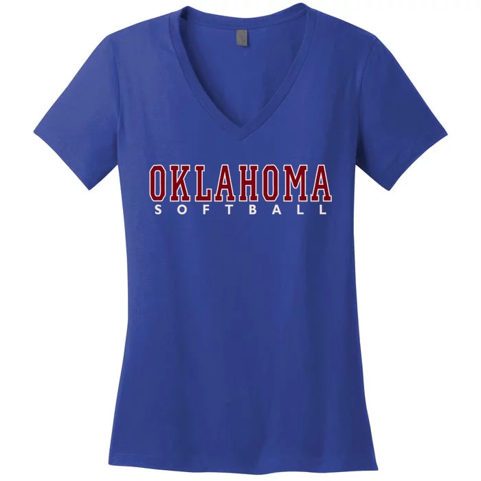 Oklahoma Softball Gift Women's V-Neck T-Shirt