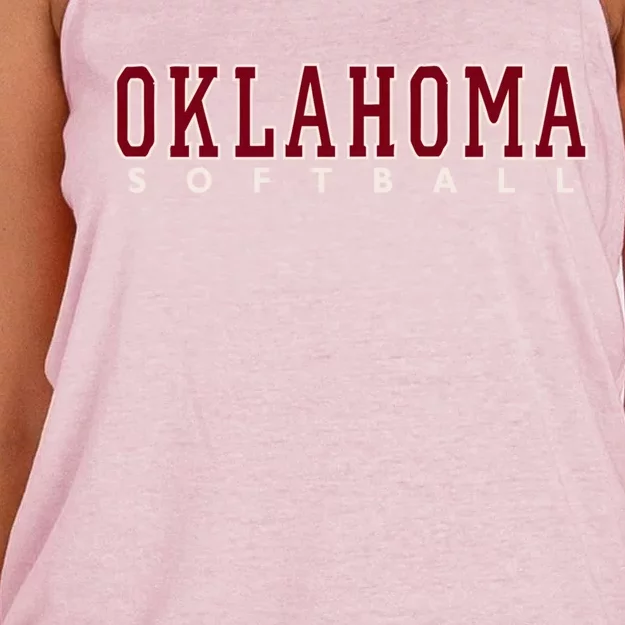 Oklahoma Softball Gift Women's Knotted Racerback Tank