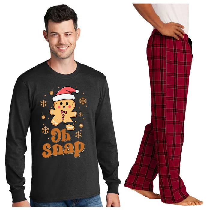 Oh Snap Gingerbread Man Cute Christmas Cookie Baking Team Long Sleeve Pajama Set