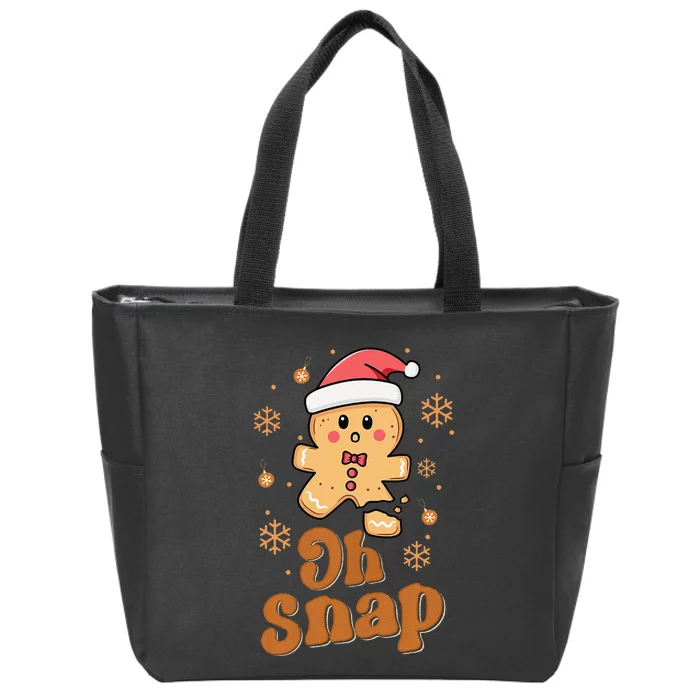 Oh Snap Gingerbread Man Cute Christmas Cookie Baking Team Zip Tote Bag