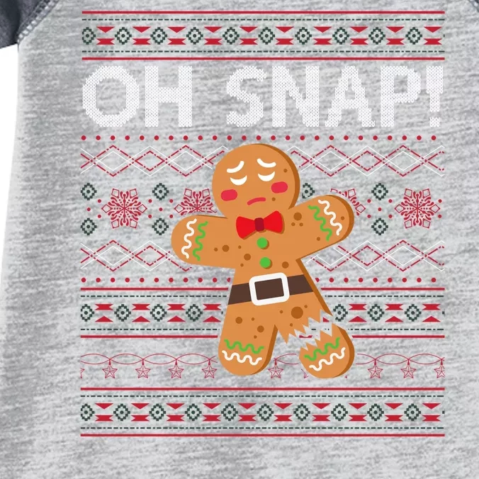 Oh Snap Gingerbread Ugly Christmas Funny Infant Baby Jersey Bodysuit