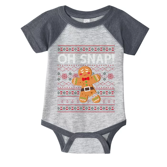 Oh Snap Gingerbread Ugly Christmas Funny Infant Baby Jersey Bodysuit