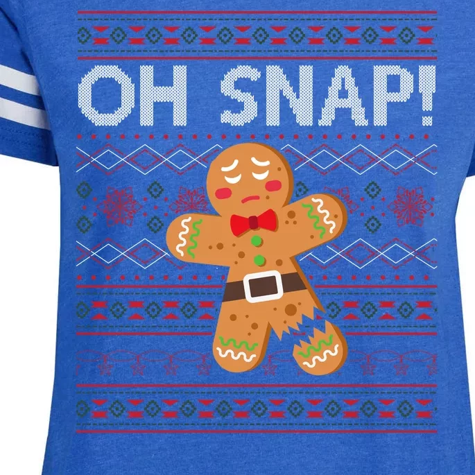 Oh Snap Gingerbread Ugly Christmas Funny Enza Ladies Jersey Football T-Shirt