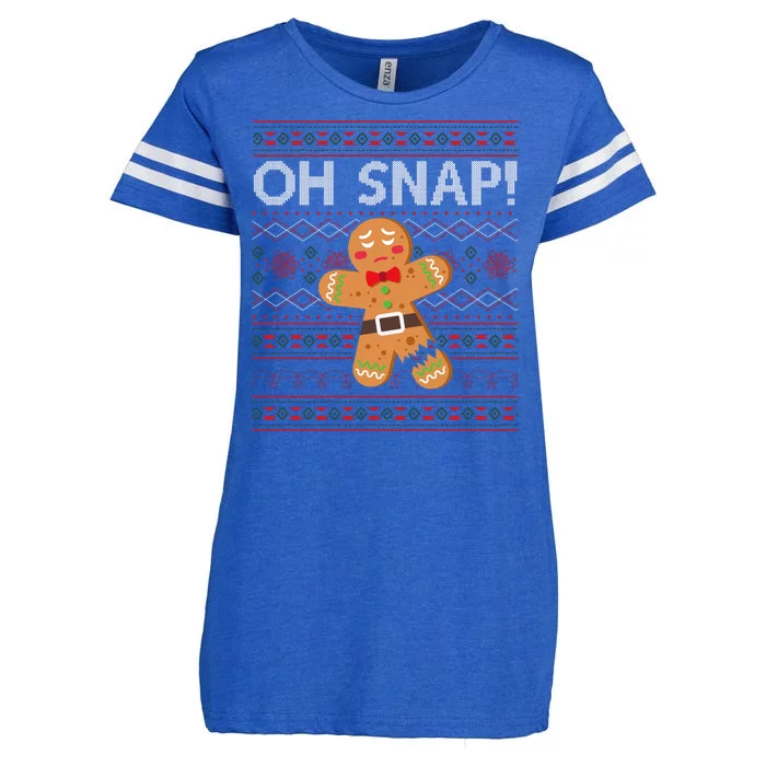 Oh Snap Gingerbread Ugly Christmas Funny Enza Ladies Jersey Football T-Shirt