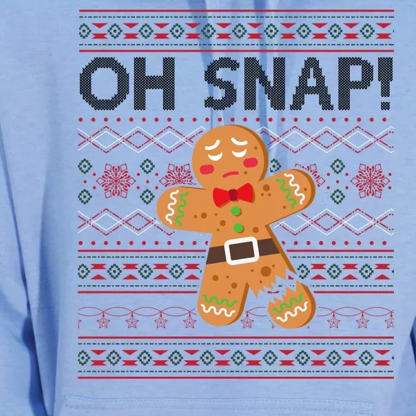 Oh Snap Gingerbread Ugly Christmas Funny Unisex Surf Hoodie