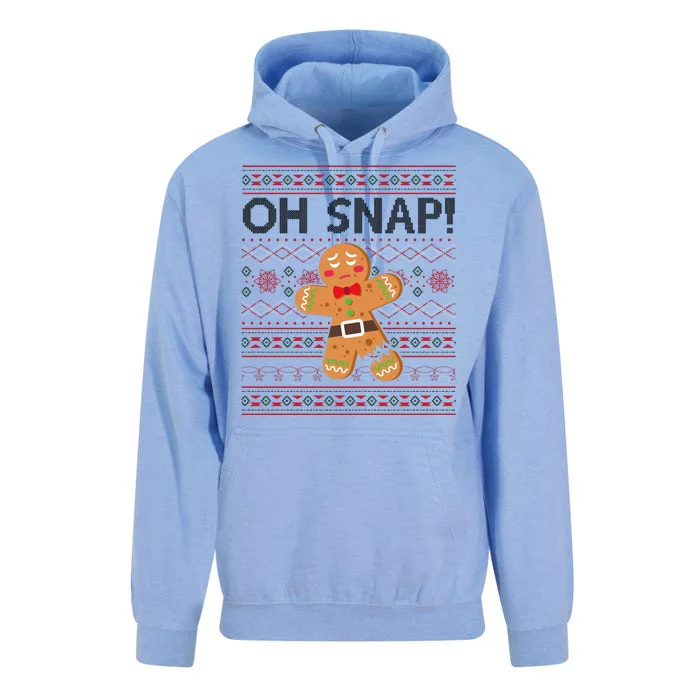 Oh Snap Gingerbread Ugly Christmas Funny Unisex Surf Hoodie