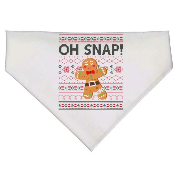 Oh Snap Gingerbread Ugly Christmas Funny USA-Made Doggie Bandana