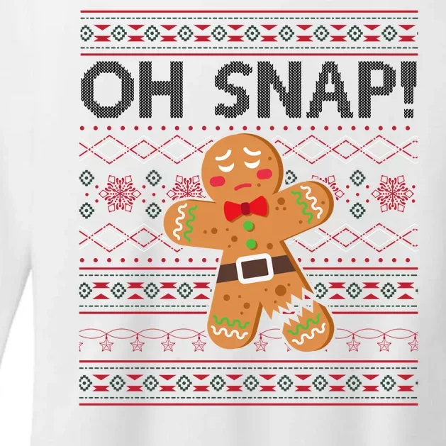 Oh Snap Gingerbread Ugly Christmas Funny Womens CVC Long Sleeve Shirt