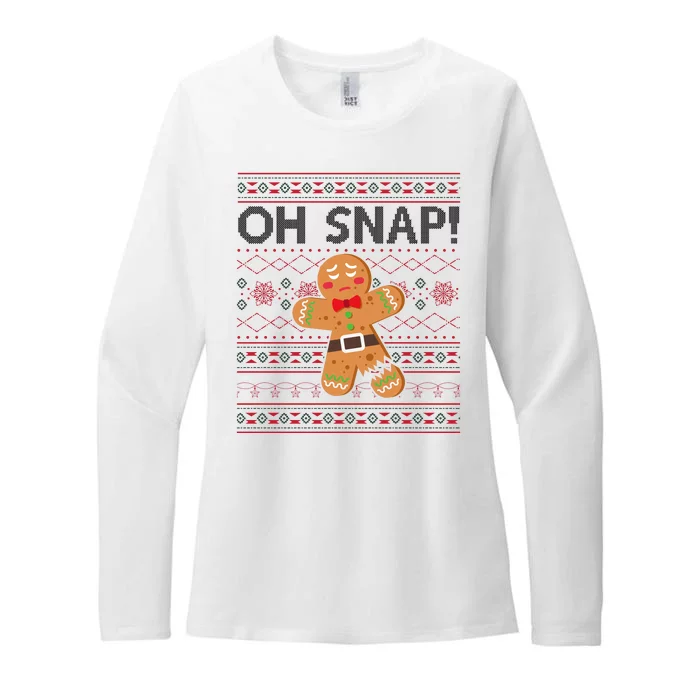 Oh Snap Gingerbread Ugly Christmas Funny Womens CVC Long Sleeve Shirt