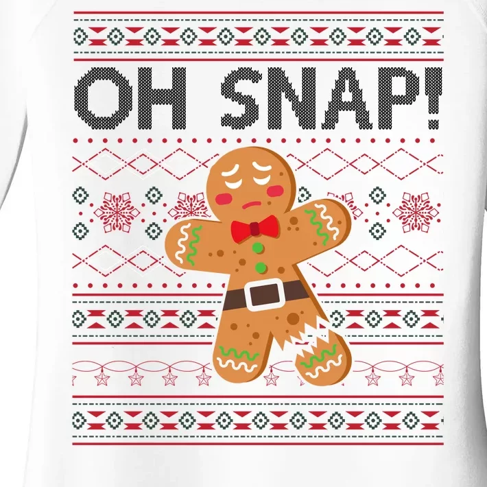 Oh Snap Gingerbread Ugly Christmas Funny Women's Perfect Tri Tunic Long Sleeve Shirt