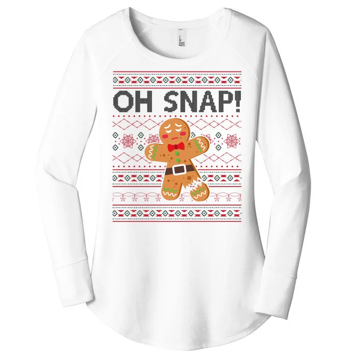 Oh Snap Gingerbread Ugly Christmas Funny Women's Perfect Tri Tunic Long Sleeve Shirt