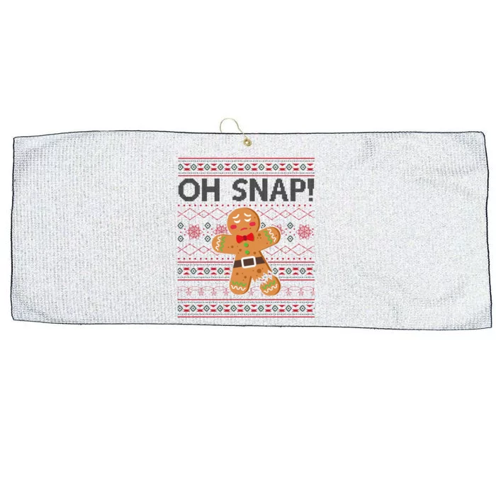 Oh Snap Gingerbread Ugly Christmas Funny Large Microfiber Waffle Golf Towel