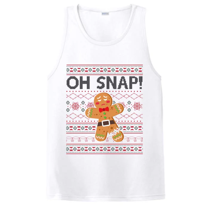 Oh Snap Gingerbread Ugly Christmas Funny Performance Tank