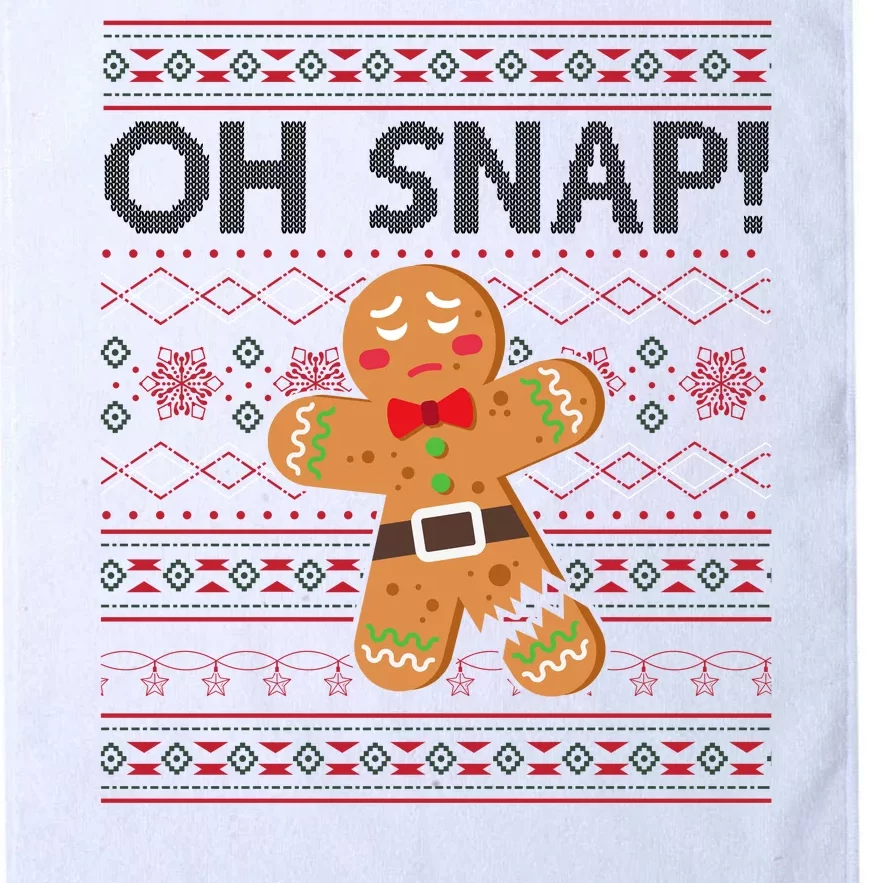 Oh Snap Gingerbread Ugly Christmas Funny Platinum Collection Golf Towel