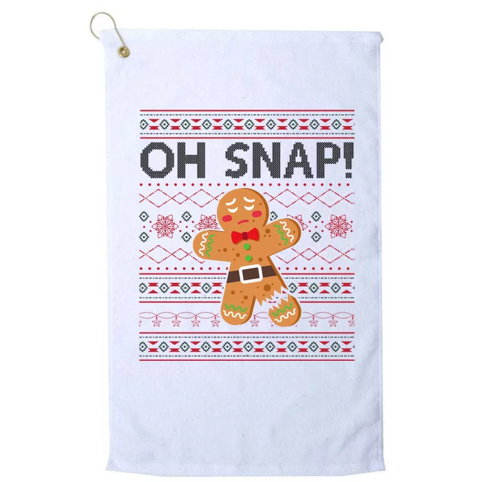 Oh Snap Gingerbread Ugly Christmas Funny Platinum Collection Golf Towel