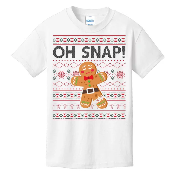 Oh Snap Gingerbread Ugly Christmas Funny Kids T-Shirt