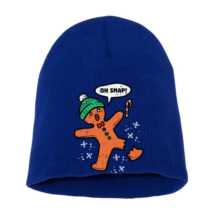 Oh Snap Gingerbread Man Funny Christmas Xmas Short Acrylic Beanie