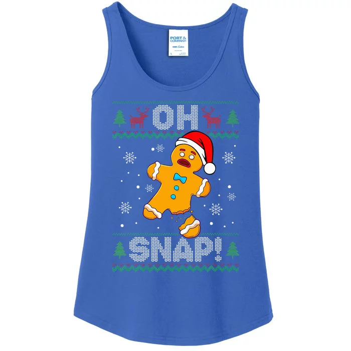 Oh Snap Gingerbread Man Christmas Funny Cookie Baking Xmas Ladies Essential Tank