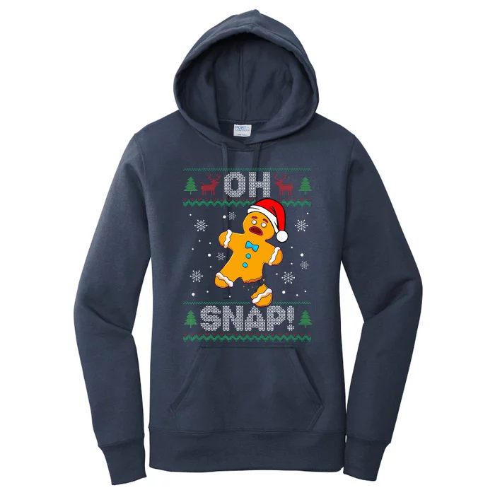 Oh Snap Gingerbread Man Christmas Funny Cookie Baking Xmas Women's Pullover Hoodie