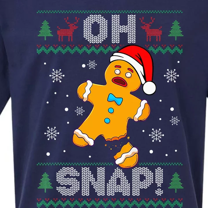 Oh Snap Gingerbread Man Christmas Funny Cookie Baking Xmas Sueded Cloud Jersey T-Shirt