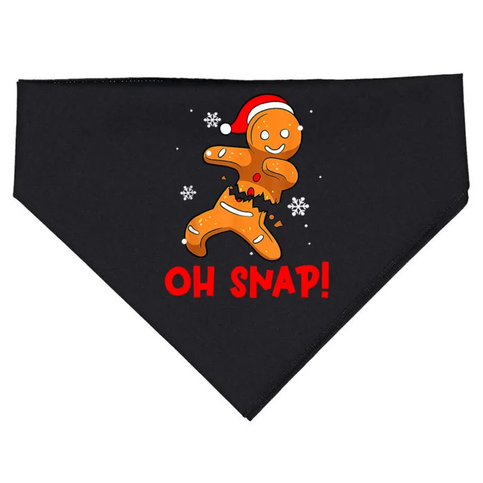 Oh Snap Gingerbread Man Merry Christmas Pajama Xmas USA-Made Doggie Bandana