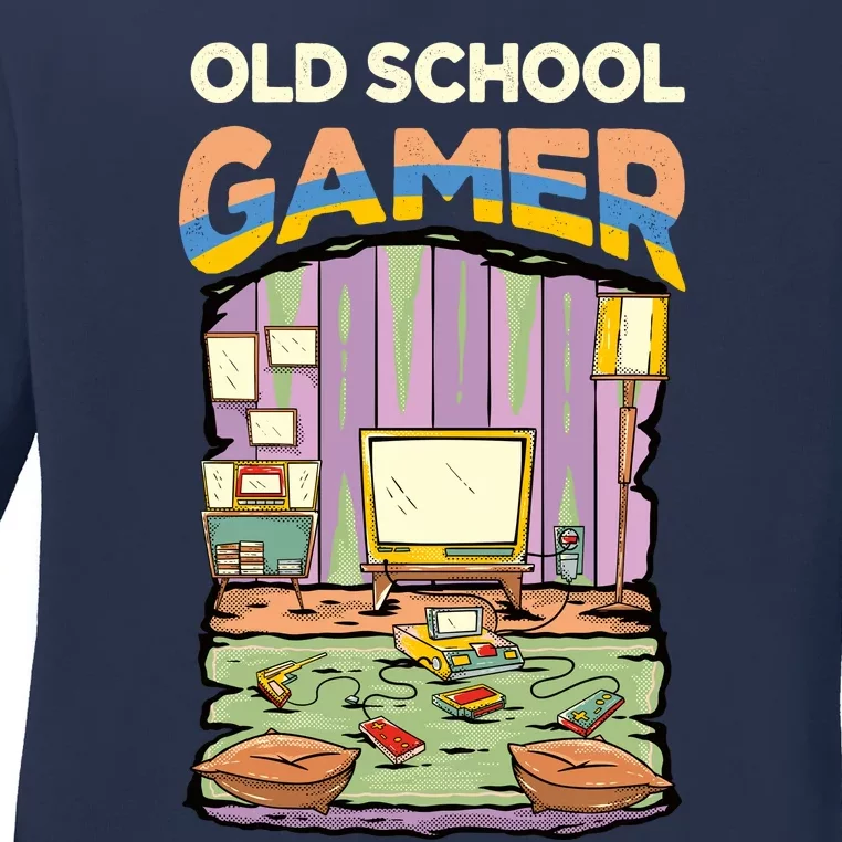 Old School Gamer Ladies Long Sleeve Shirt