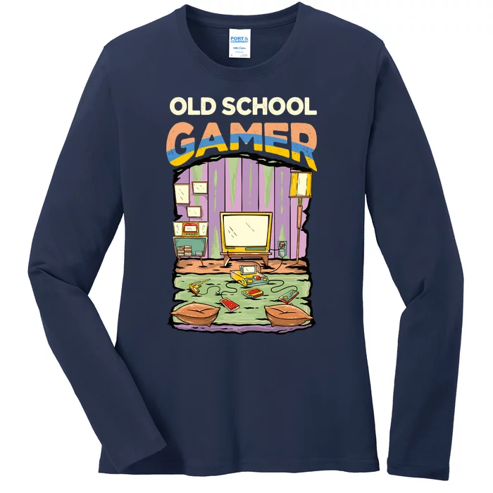 Old School Gamer Ladies Long Sleeve Shirt