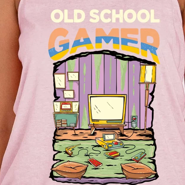 Old School Gamer Women's Knotted Racerback Tank