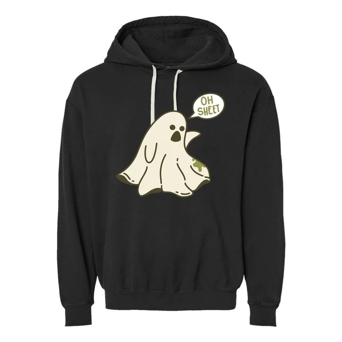 Oh Sheet Ghost Funny Garment-Dyed Fleece Hoodie