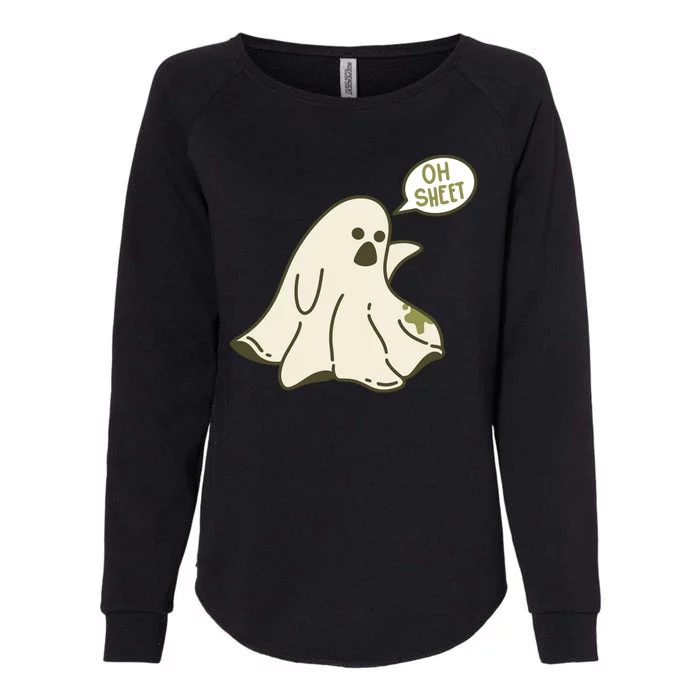 Oh Sheet Ghost Funny Womens California Wash Sweatshirt