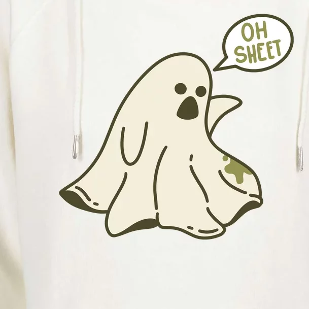 Oh Sheet Ghost Funny Womens Funnel Neck Pullover Hood