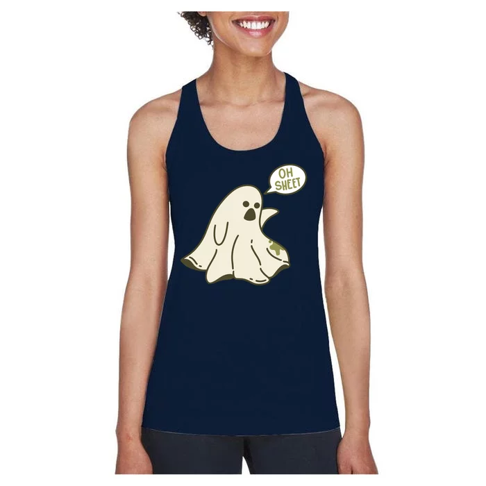 Oh Sheet Ghost Funny Women's Racerback Tank