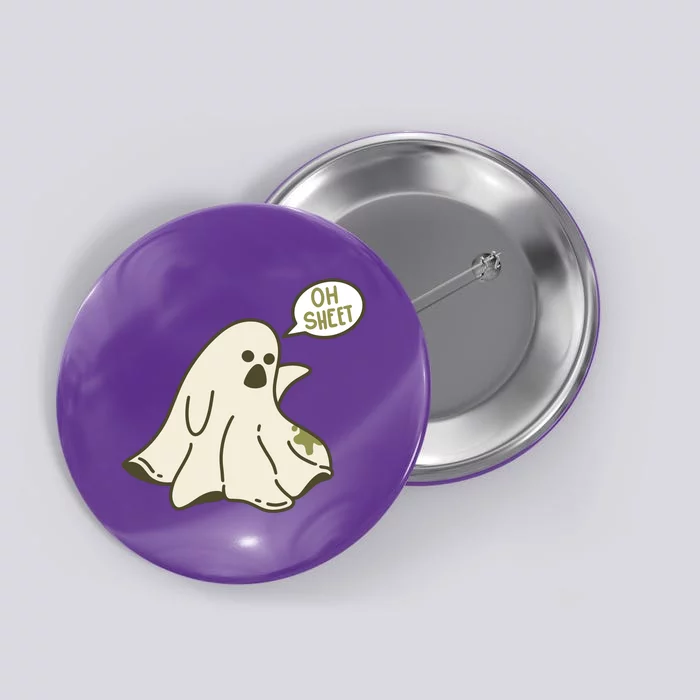 Oh Sheet Ghost Funny Button