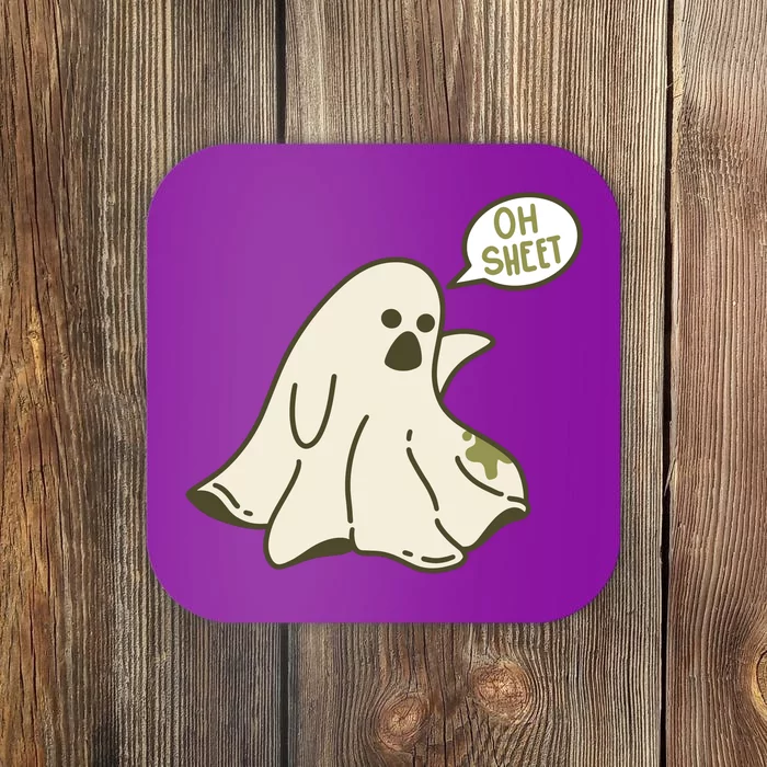 Oh Sheet Ghost Funny Coaster