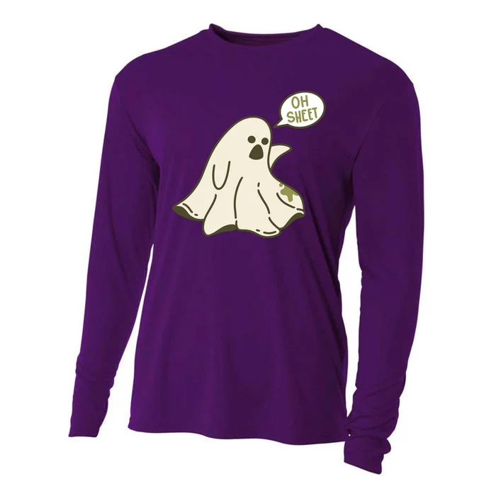 Oh Sheet Ghost Funny Cooling Performance Long Sleeve Crew