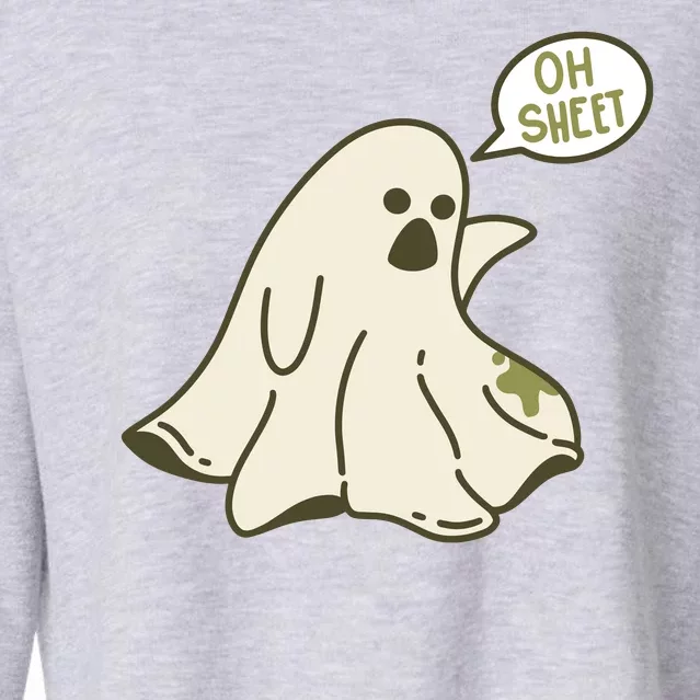 Oh Sheet Ghost Funny Cropped Pullover Crew