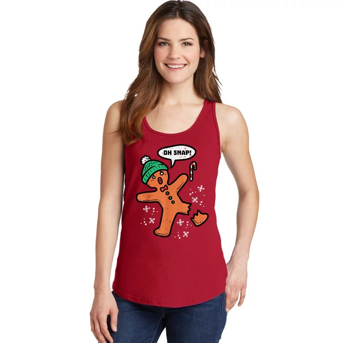 Oh Snap Gingerbread Man Funny Christmas Ladies Essential Tank