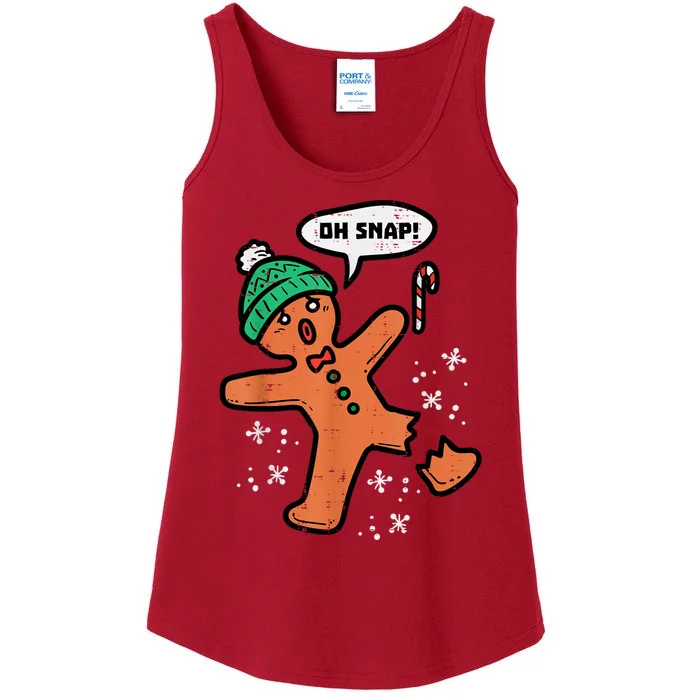 Oh Snap Gingerbread Man Funny Christmas Ladies Essential Tank