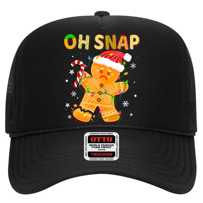 Oh Snap Gingerbread Man Christmas Cookie Costume Baking Team High Crown Mesh Trucker Hat